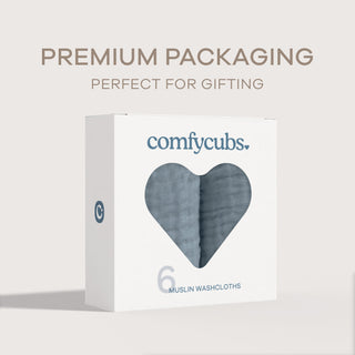 Muslin Washcloths by Comfy Cubs - Pacific Blue