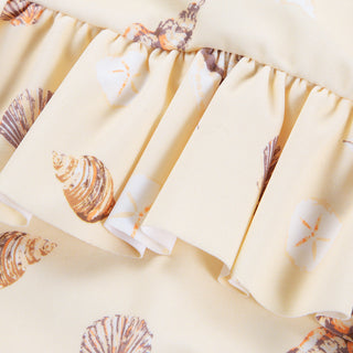 Seashells Ruffle Waist Suspender Swimsuit