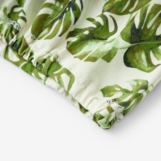 Island Leaf Cotton Stretch Newborn Gown & Hat Set