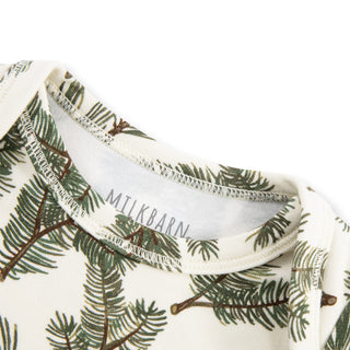 Pine Brushed Newborn Gown & Hat Set
