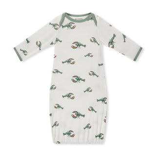 Mint Lobster Luxe Stretch Newborn Gown & Hat Set