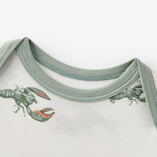Mint Lobster Luxe Stretch Newborn Gown & Hat Set