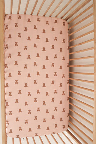 Muslin Crib Sheet | Pink Lottie