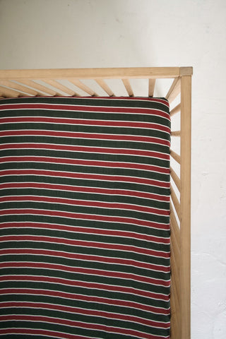 Muslin Crib Sheet | Holiday Stripe