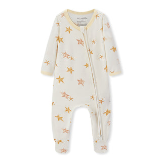 Starfish Dreams Luxe Stretch Zipper Footed Romper