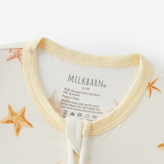 Starfish Dreams Luxe Stretch Zipper Footed Romper