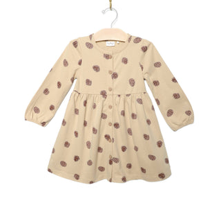 Pinecones Button Down Dress | Cotton | 2-8Y