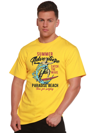 Catch The Wave Men's Bamboo Viscose/Organic Cotton Short Sleeve Graphic T-Shirt
