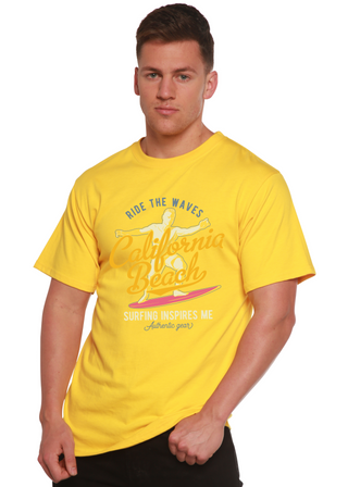 California Beach Men's Bamboo Viscose/Organic Cotton Short Sleeve Graphic T-Shirt