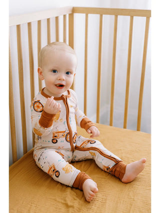 Farm Animal Bamboo Zipper Romper