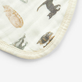 Cat Contour Four Layer Burp Cloth
