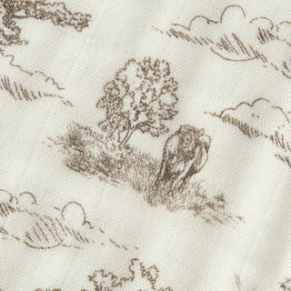 Country Toile Contour Four Layer Burp Cloth