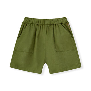 Island Leaf Linen Button-Up Shirt & Shorts Set