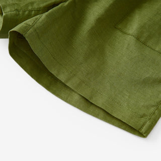 Island Leaf Linen Button-Up Shirt & Shorts Set