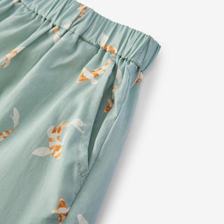 Swimming Koi Collar Button-Up Shirt & Shorts Set