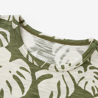Island Leaf Silhouette Slub Cotton Pocket Tee