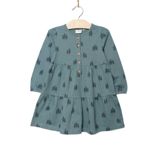 Tiered Henley Dress- Twilight Forest