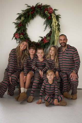 Bamboo Two Piece Pajamas | Holiday Stripe
