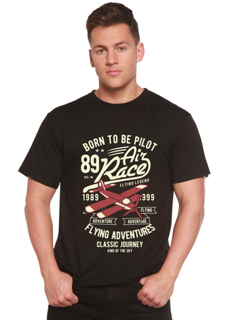 Born To Be Pilot Men's Bamboo Viscose/Organic Cotton Short Sleeve Graphic T-Shirt