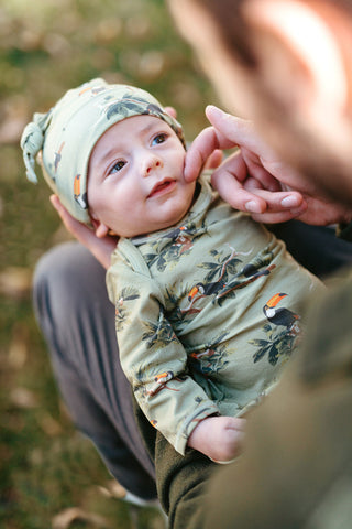 Toucan Cotton Stretch Newborn Gown & Hat Set