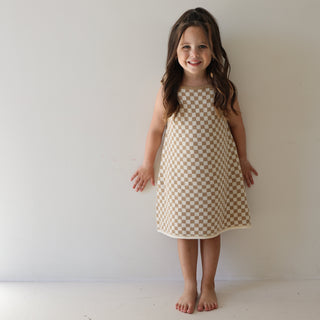 Knit Dress | Latte Check