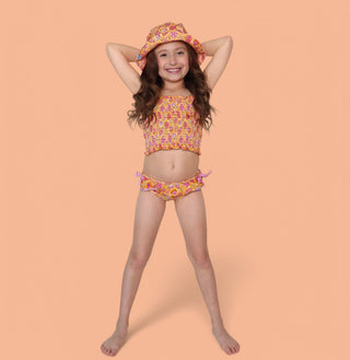 SHELLO SUMMER DREAM SMOCKED TANKINI TWO PIECE SWIM SUIT