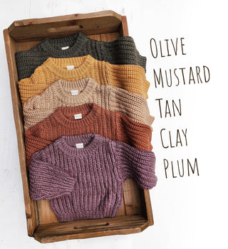 Baby Chunky Knit Braided Sweater | Pastels