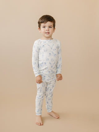 Cowboy Blues 2pc Ribbed Bamboo Pajamas