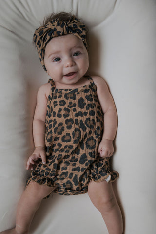 Muslin Sleeveless Tank Romper | Leopard