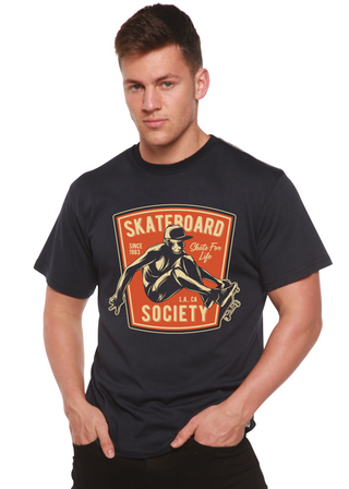 Skateboard Society Men's Bamboo Viscose/Organic Cotton Short Sleeve Graphic T-Shirt