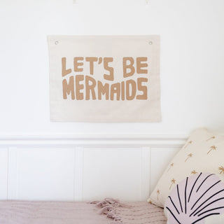 let's be mermaids clay banner