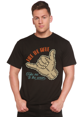 Ride The Wave Men's Bamboo Viscose/Organic Cotton Short Sleeve Graphic T-Shirt