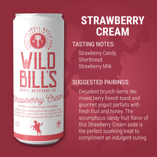Strawberry Cream  - Premium Cane Sugar Soda can