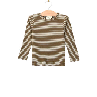Olive Stripe Tee | Organic Cotton/Modal | 2-6y