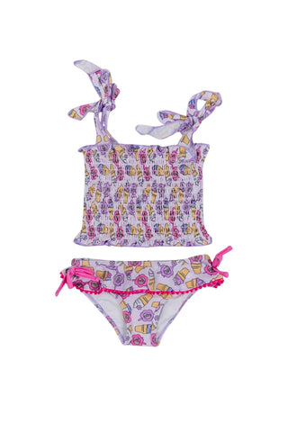 SWEET SUMMER DREAM SMOCKED TANKINI TWO PIECE SWIM SUIT