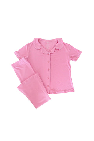 BELLA PINK RIB DREAM GIRL'S FLARE SET