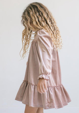 Alexa Champagne Velvet Dress