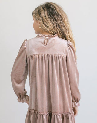 Alexa Champagne Velvet Dress