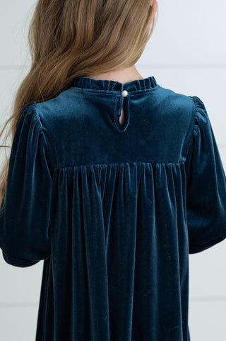 Alexa Teal Velvet Dress