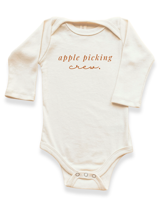 Apple Picking Crew Organic Bodysuit Long Sleeve