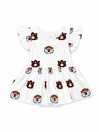 Auburn White Aubie S/S Flutter Twirl Bodysuit
