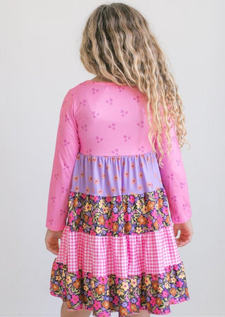 Avery Bright Pink Floral Long Sleeve Dress