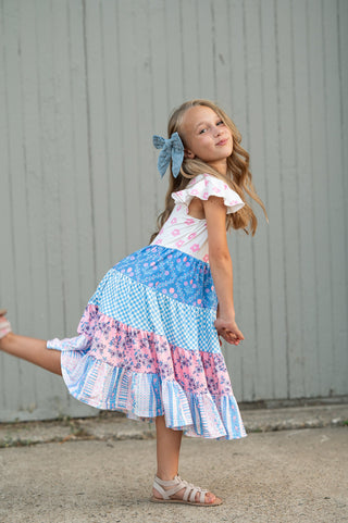 Avery Pink Blue Floral Dress