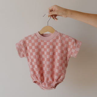 Terry T-Shirt Romper | Sea Pink