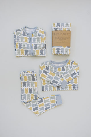 Dusty Blue Peep Bamboo Zipper