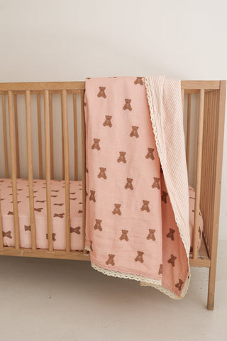 Muslin Crib Sheet | Pink Lottie