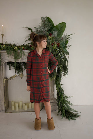 Bamboo Sleeping Dress | Christmas Plaid