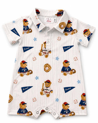 Baseball Bears Polo Shorty One-Piece