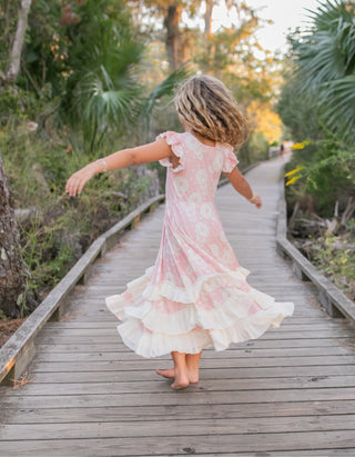 Bella Dusty Rose Ruffles Dress