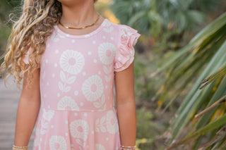 Bella Dusty Rose Ruffles Dress